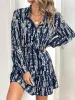 Printed Long Sleeve Shirt Dress sold by Charming Charlie