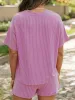 Full Size Ribbed Short Sleeve Top and Shorts Two-Piece Set Plus Size sold by Charming Charlie