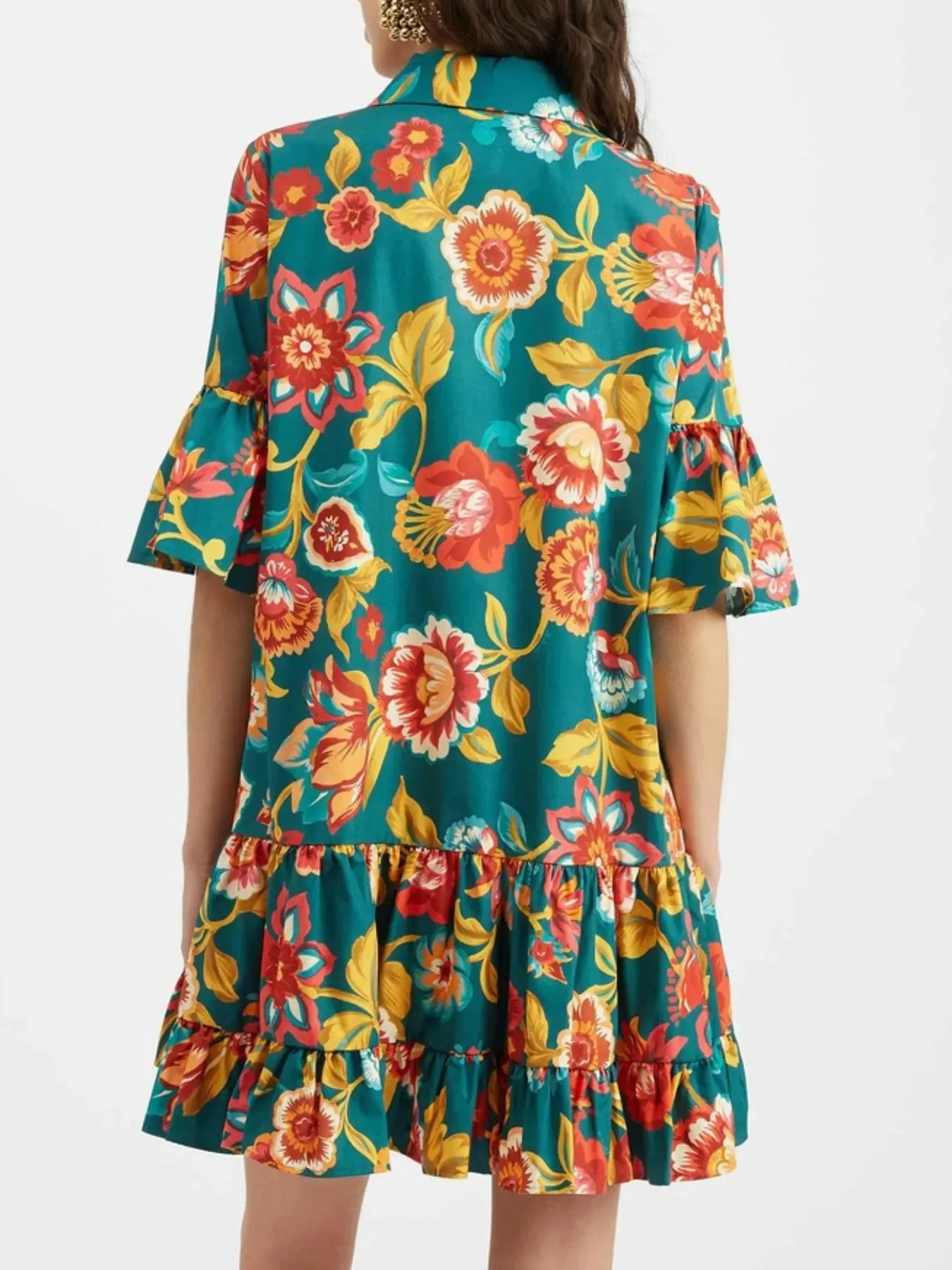 Floral Print Ruffle Sleeve Mini Dress sold by Charming Charlie product image thumbnail 4