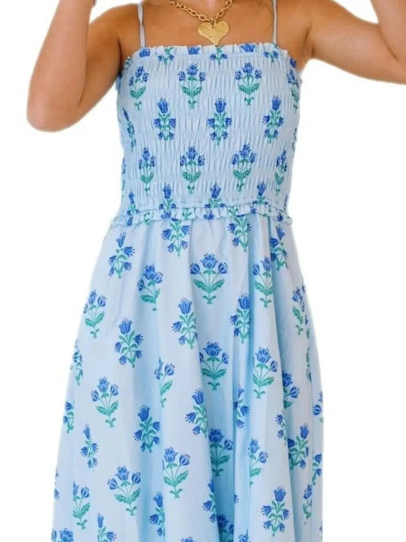 Floral Smocked Midi Cami Dress sold by Charming Charlie product image thumbnail 4