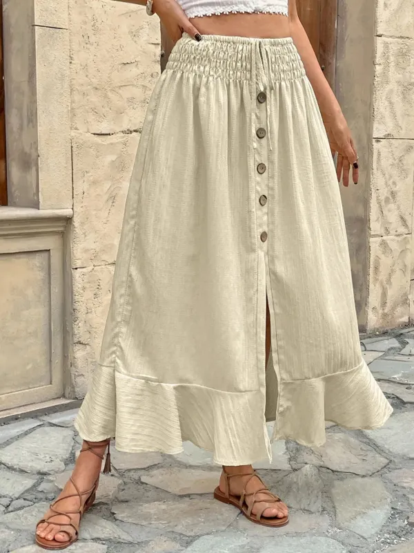 Ruffled Hem Slit Skirt sold by Charming Charlie