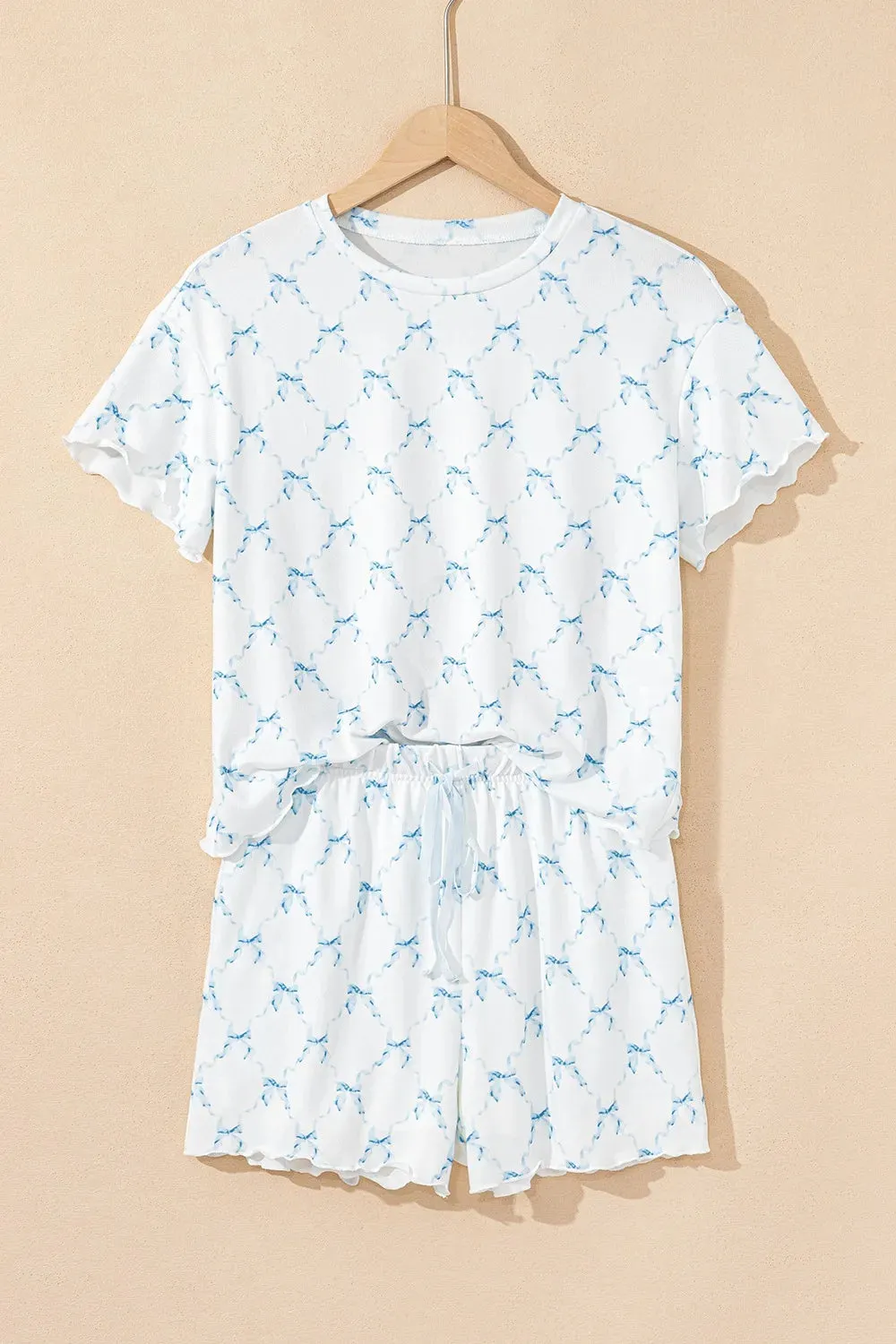 Printed Round Neck Top and Shorts Two-Piece Lounge Set sold by Charming Charlie product image thumbnail 5