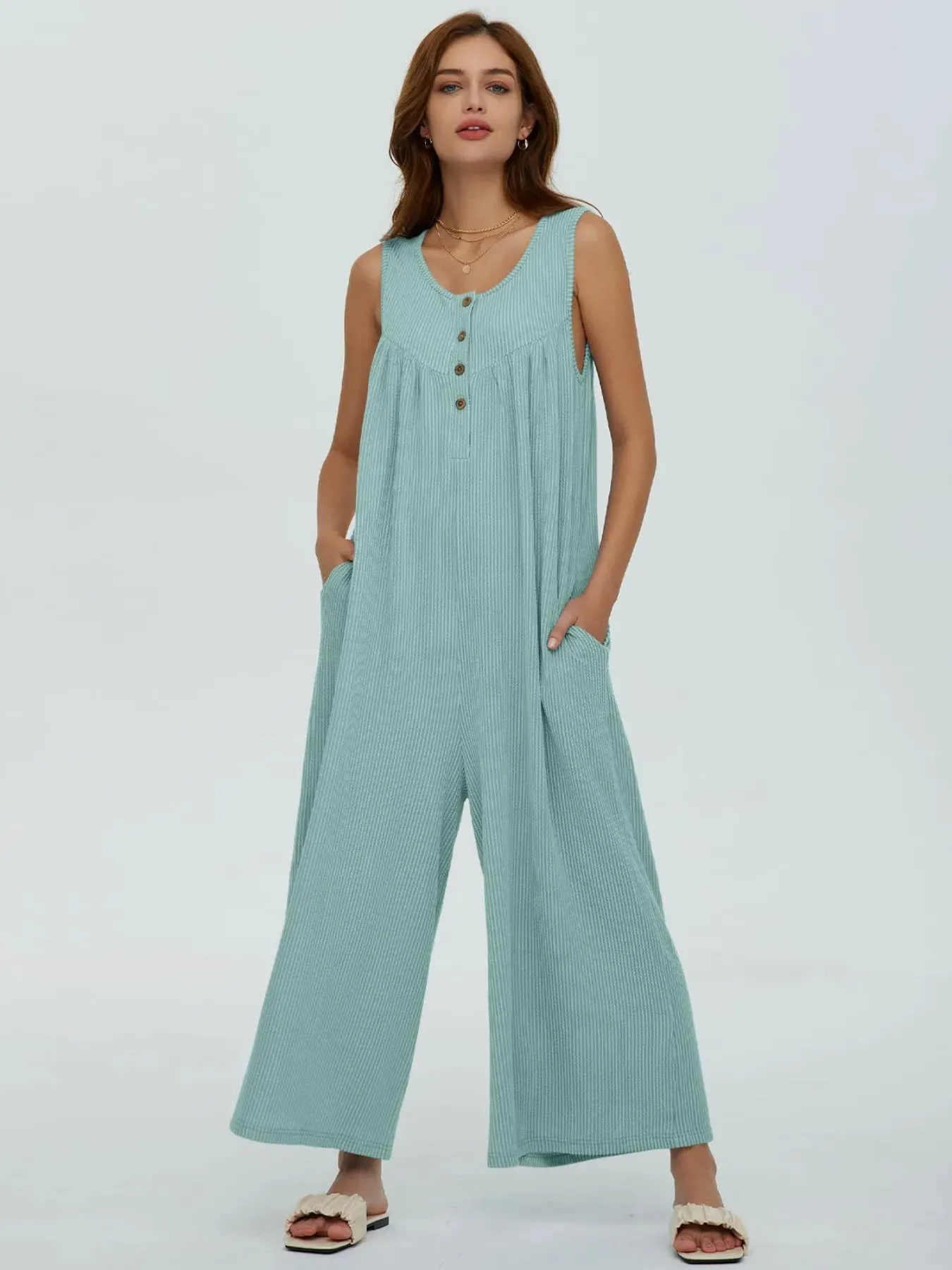 Sleeveless Wide Leg Jumpsuit sold by Charming Charlie product image thumbnail 4