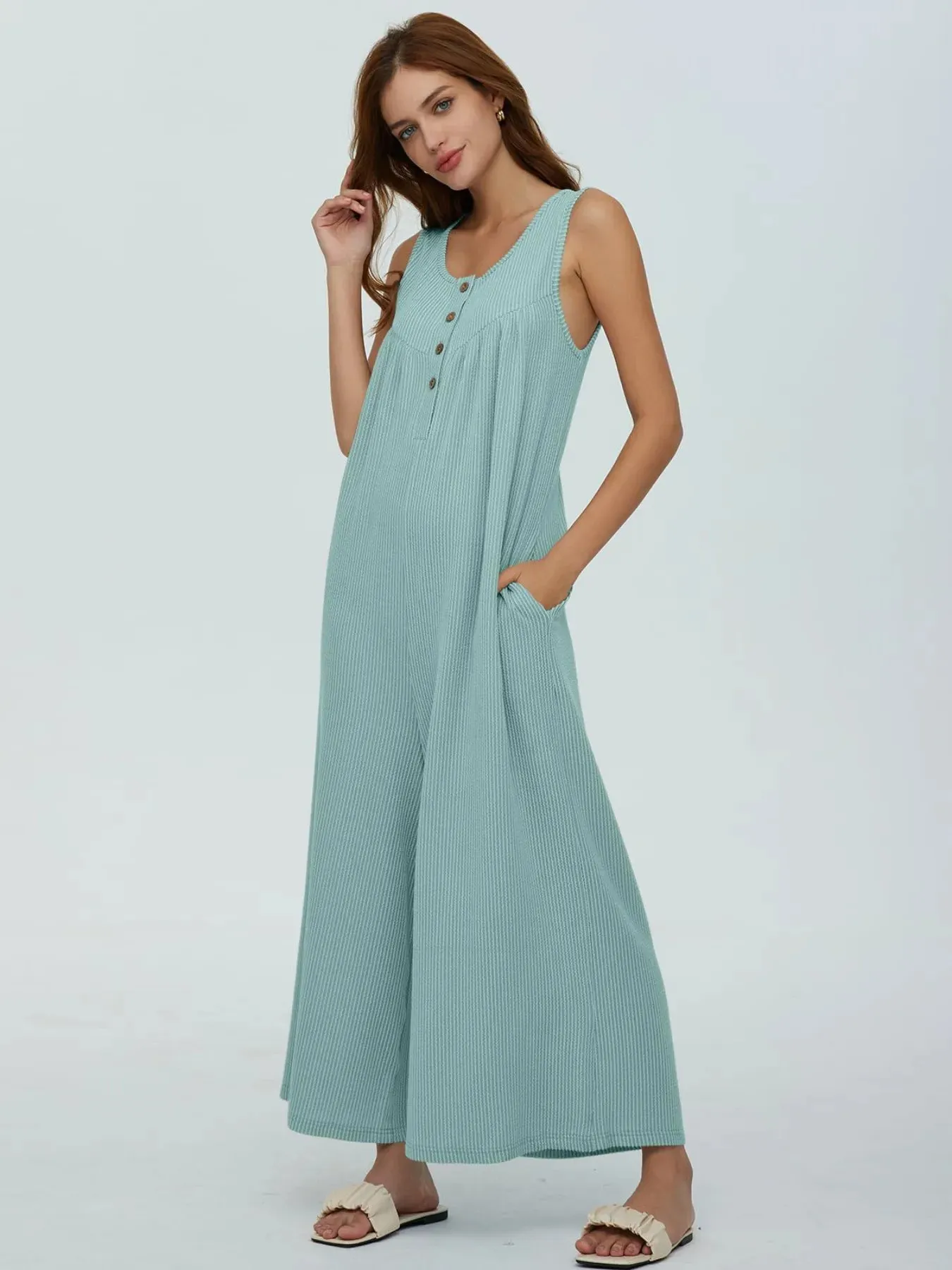Sleeveless Wide Leg Jumpsuit sold by Charming Charlie product image thumbnail 2