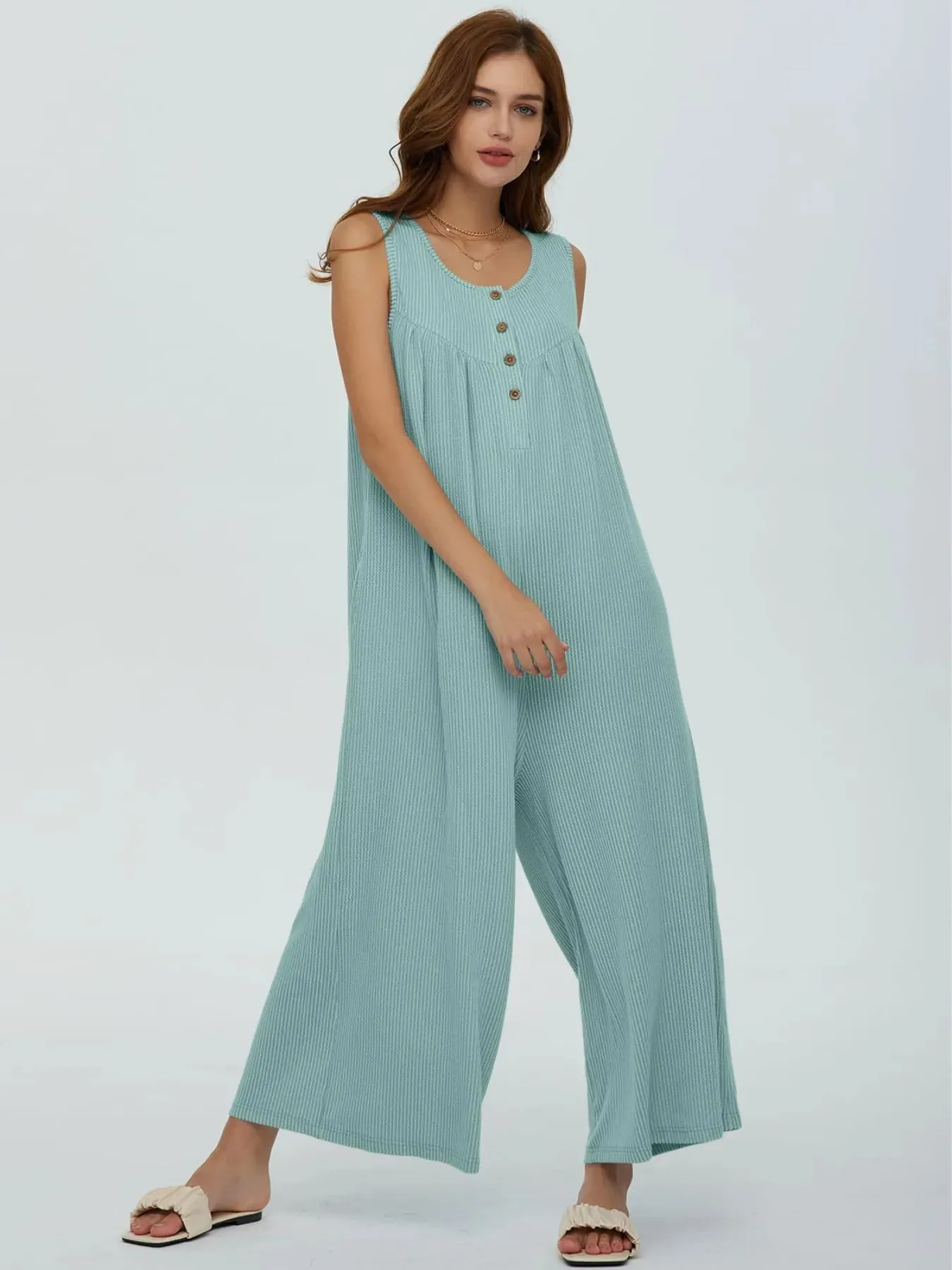 Sleeveless Wide Leg Jumpsuit sold by Charming Charlie