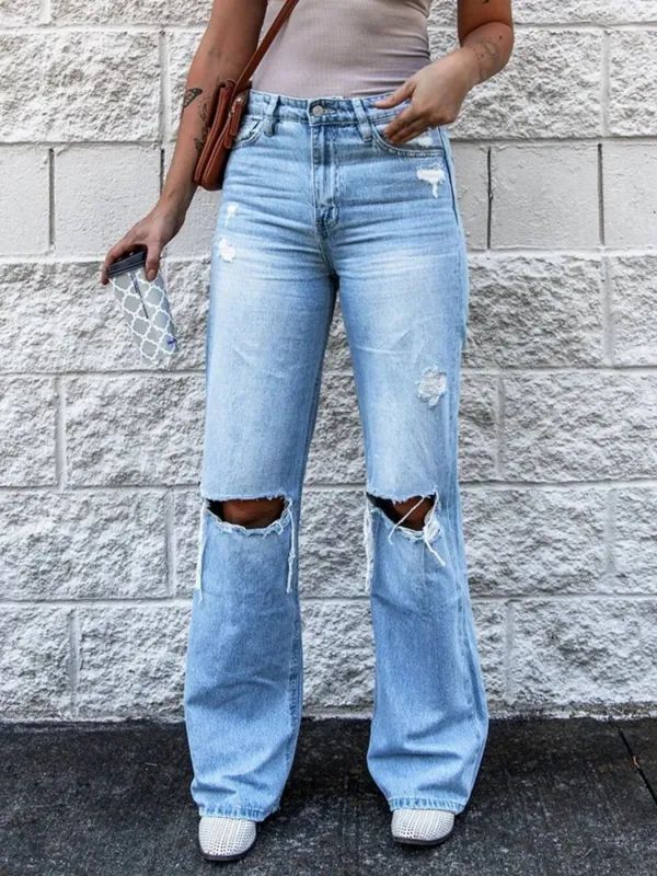 High Waist Distressed Jeans sold by Charming Charlie