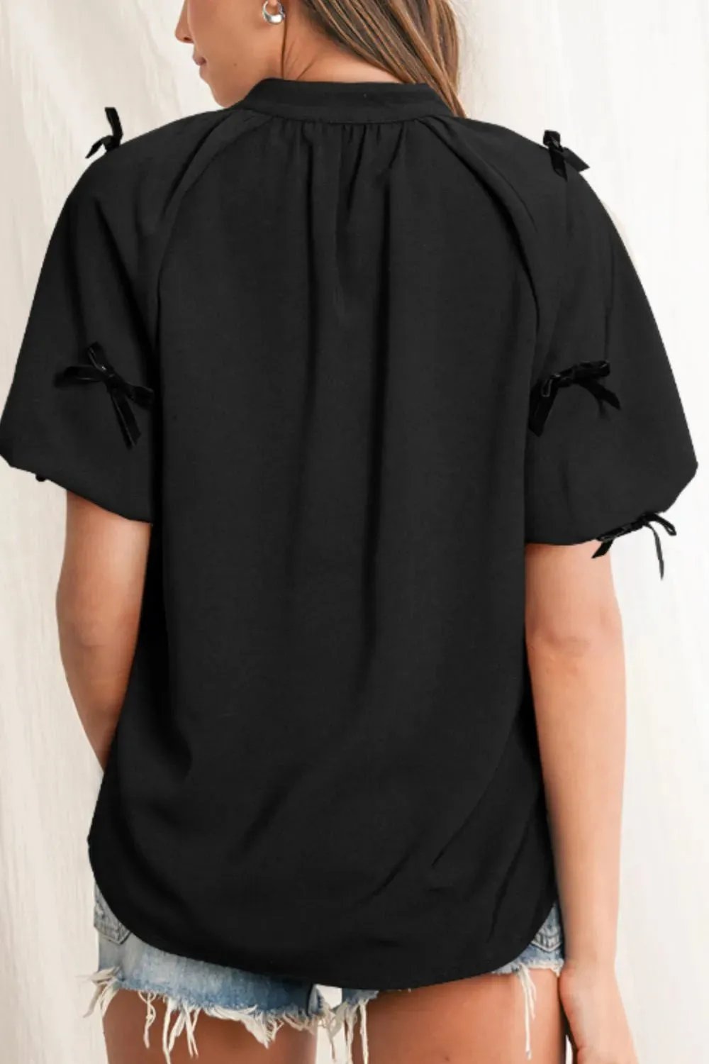 Bow Decor Puff Sleeve Blouse sold by Charming Charlie product image thumbnail 2