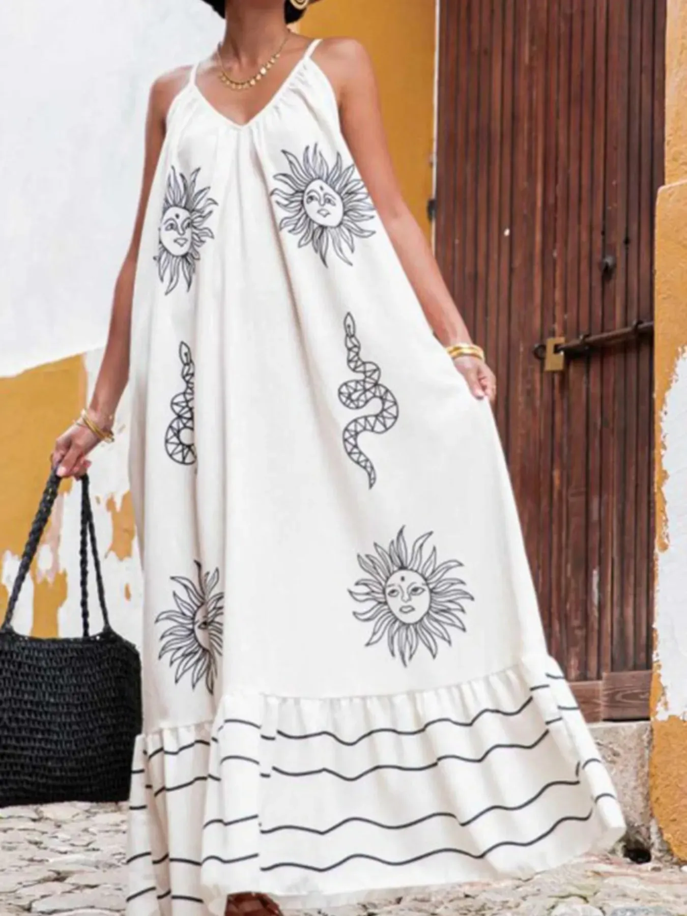 Printed V-neck Summer Maxi Dress sold by Charming Charlie product image thumbnail 5