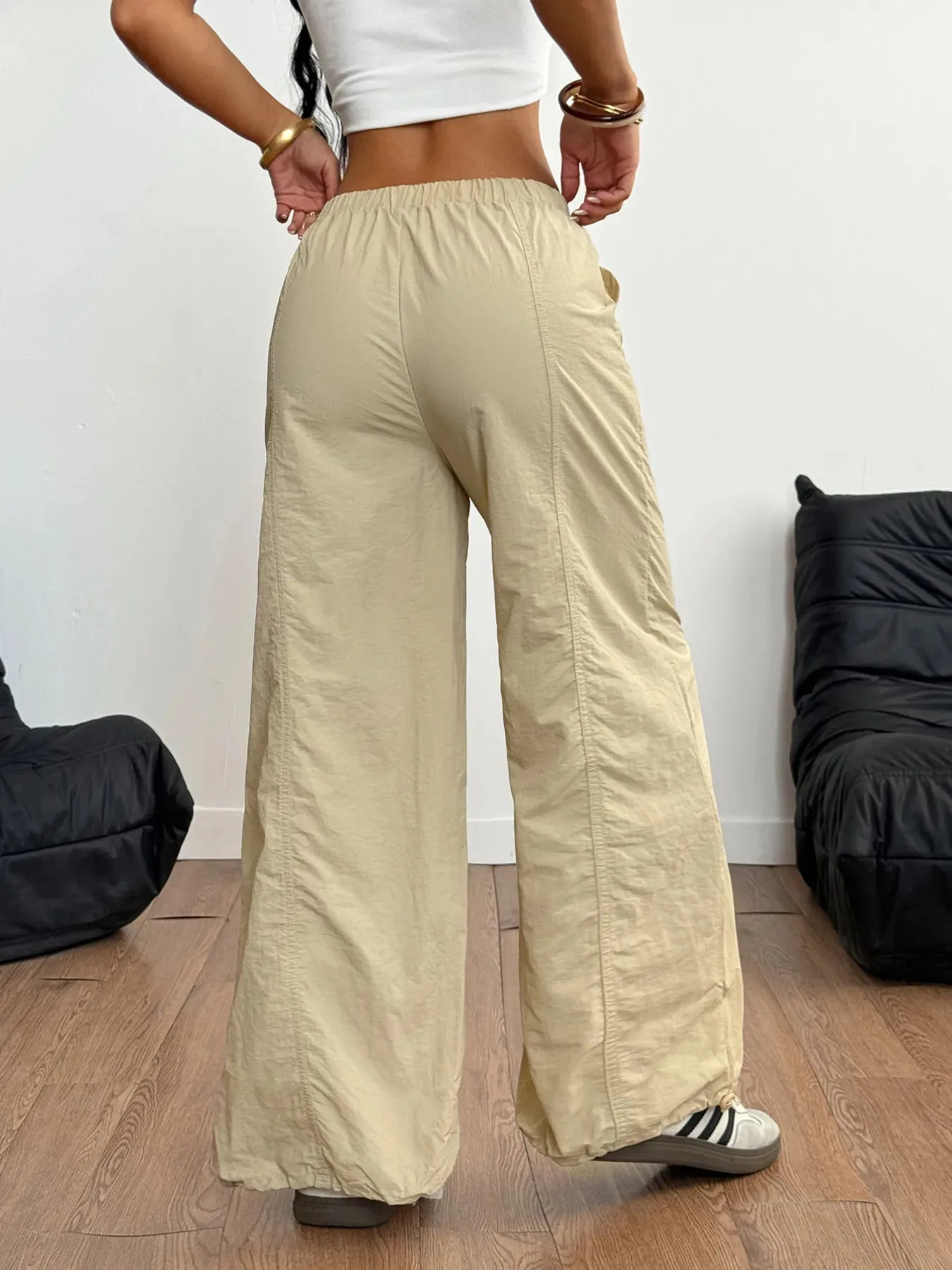 Drawstring Wide Leg Cargo Pants sold by Charming Charlie product image thumbnail 3