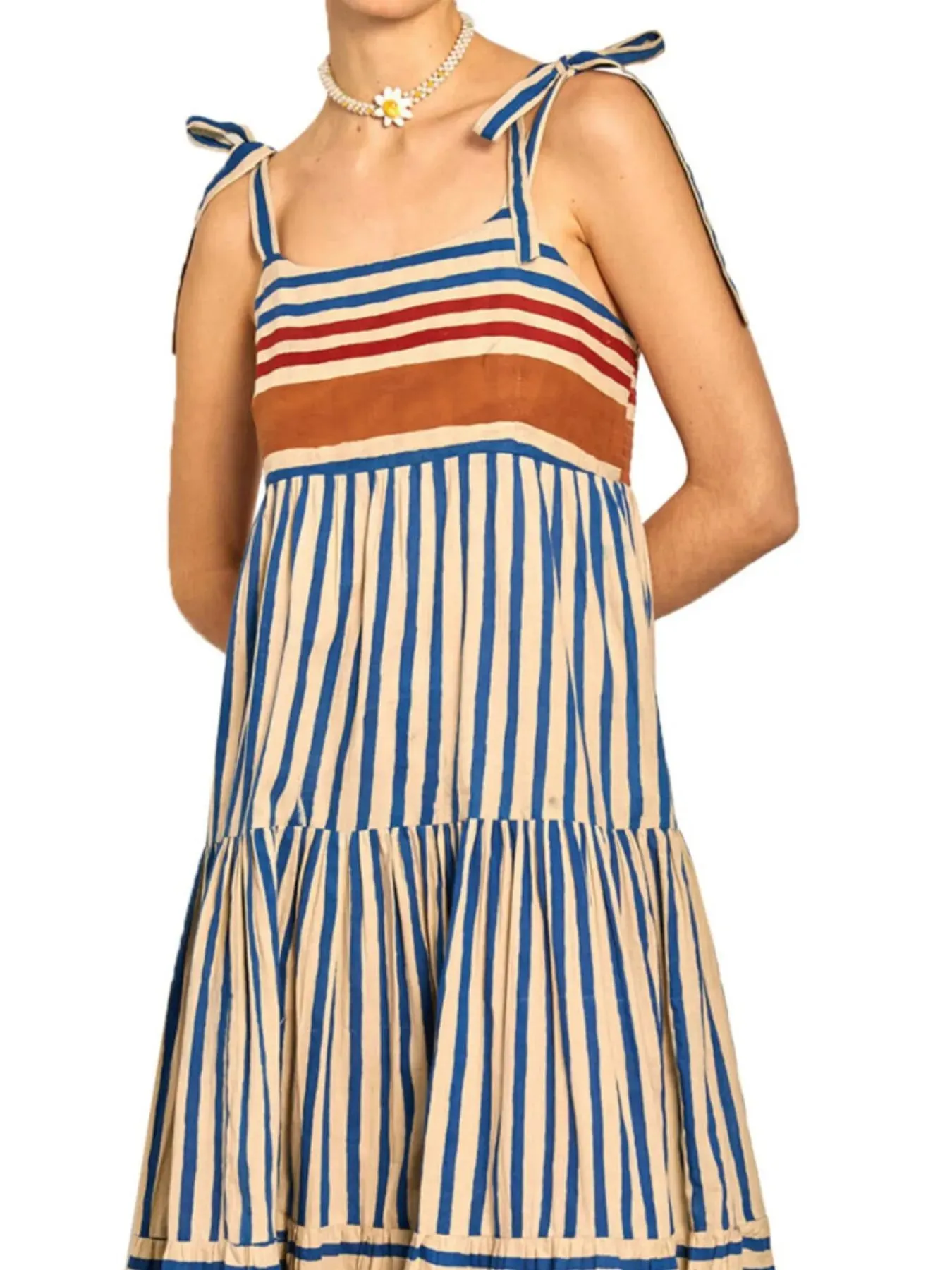Striped Tie-Shoulder Tiered Maxi Dress sold by Charming Charlie product image thumbnail 3