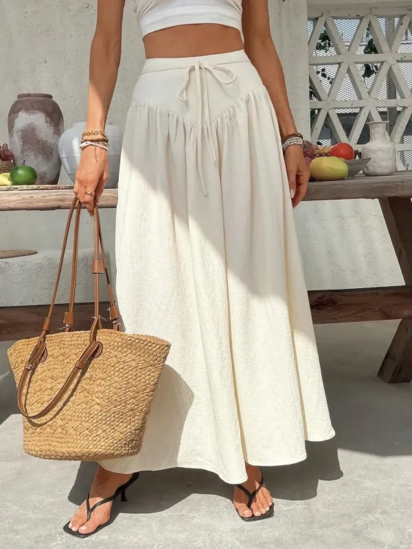 Tied Flowy Maxi Skirt sold by Charming Charlie