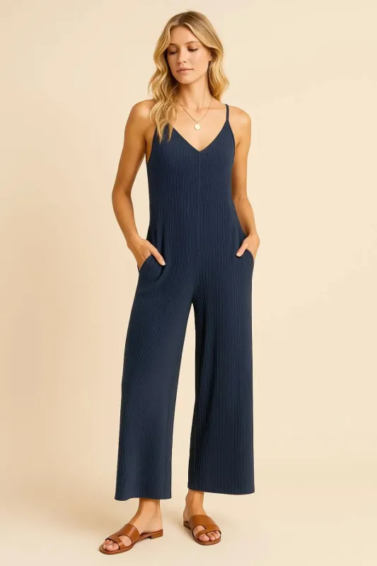 Sleeveless Wide Leg Jumpsuit with Pockets sold by Charming Charlie