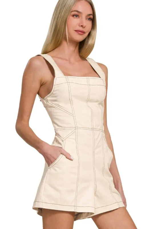 Zenana Tie Back Romper sold by Charming Charlie