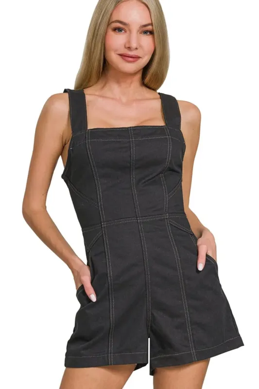 Zenana Tie Back Romper sold by Charming Charlie