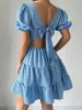 Bow-Back Tiered Ruffle Mini Dress sold by Charming Charlie