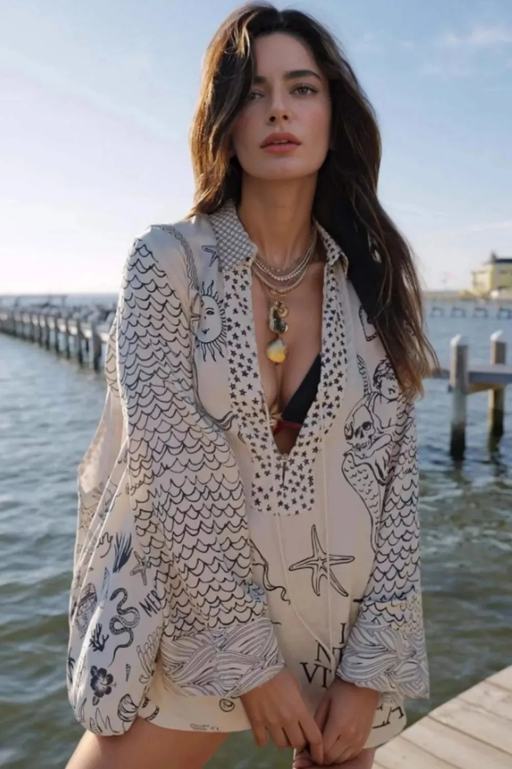 Nautical Print Top and Shorts Set sold by Charming Charlie product image thumbnail 2