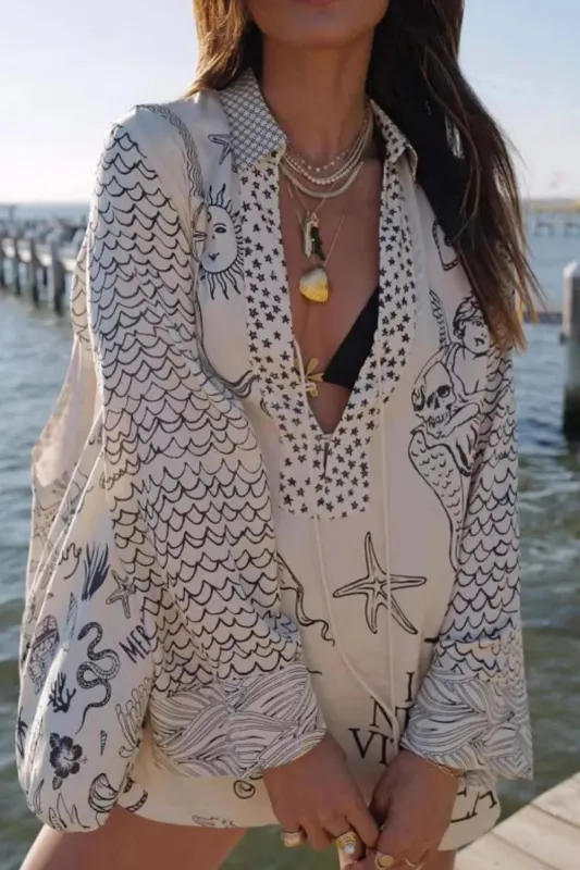 Nautical Print Top and Shorts Set sold by Charming Charlie