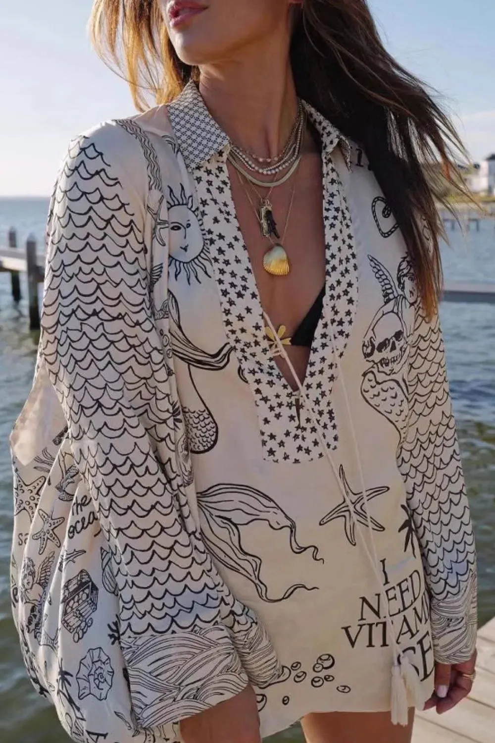 Nautical Print Top and Shorts Set sold by Charming Charlie product image thumbnail 3