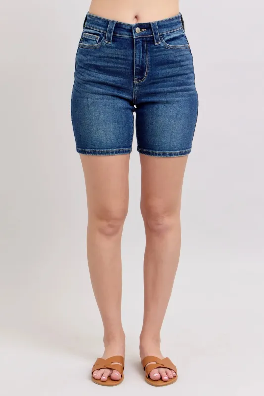 Judy Blue Full Size High Waist Bermudas Jeans W/ Back Flap Pockets Plus Size sold by Charming Charlie