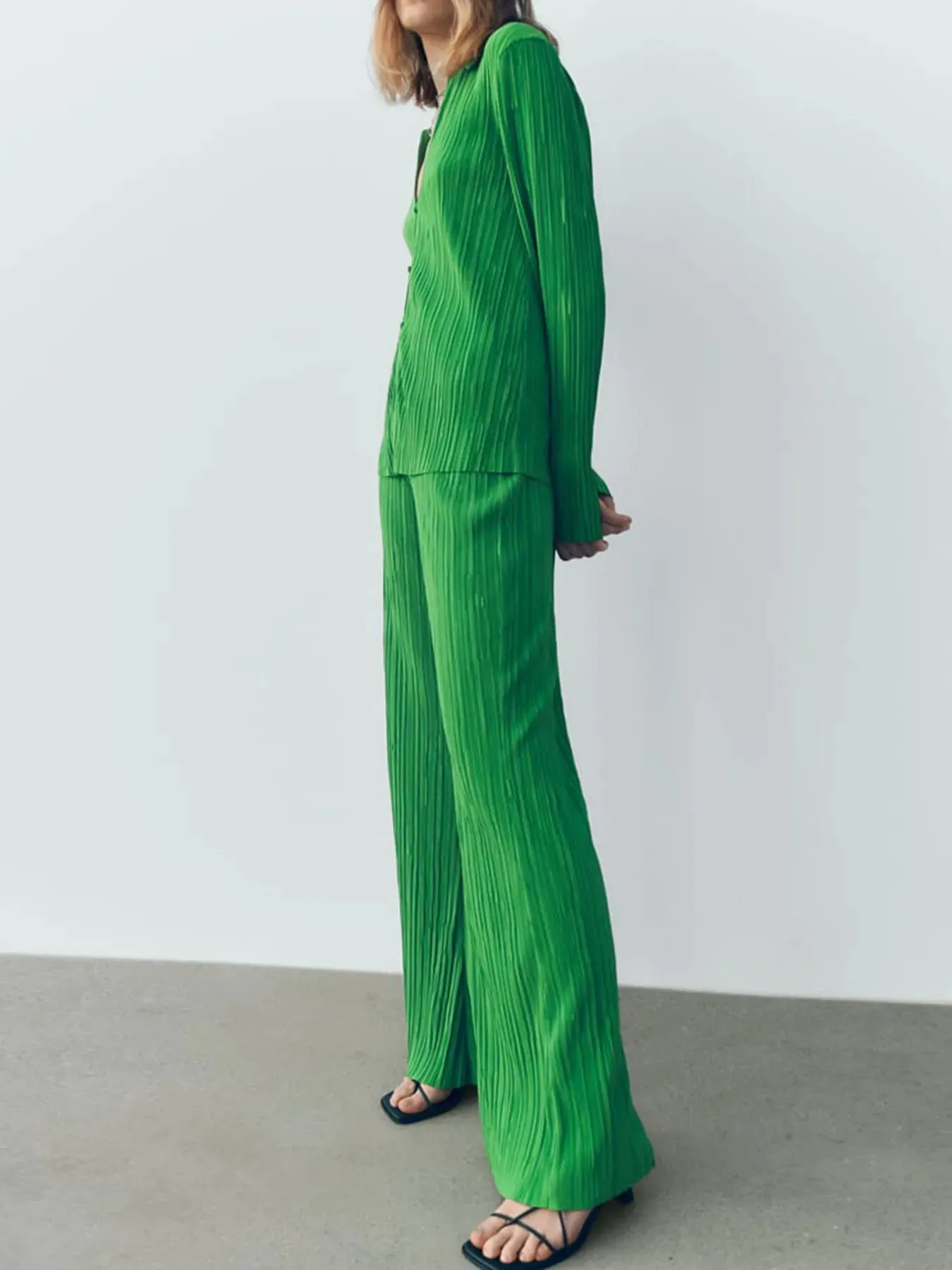 Texture Long Sleeve Top and Pants Lounge Set sold by Charming Charlie product image thumbnail 2