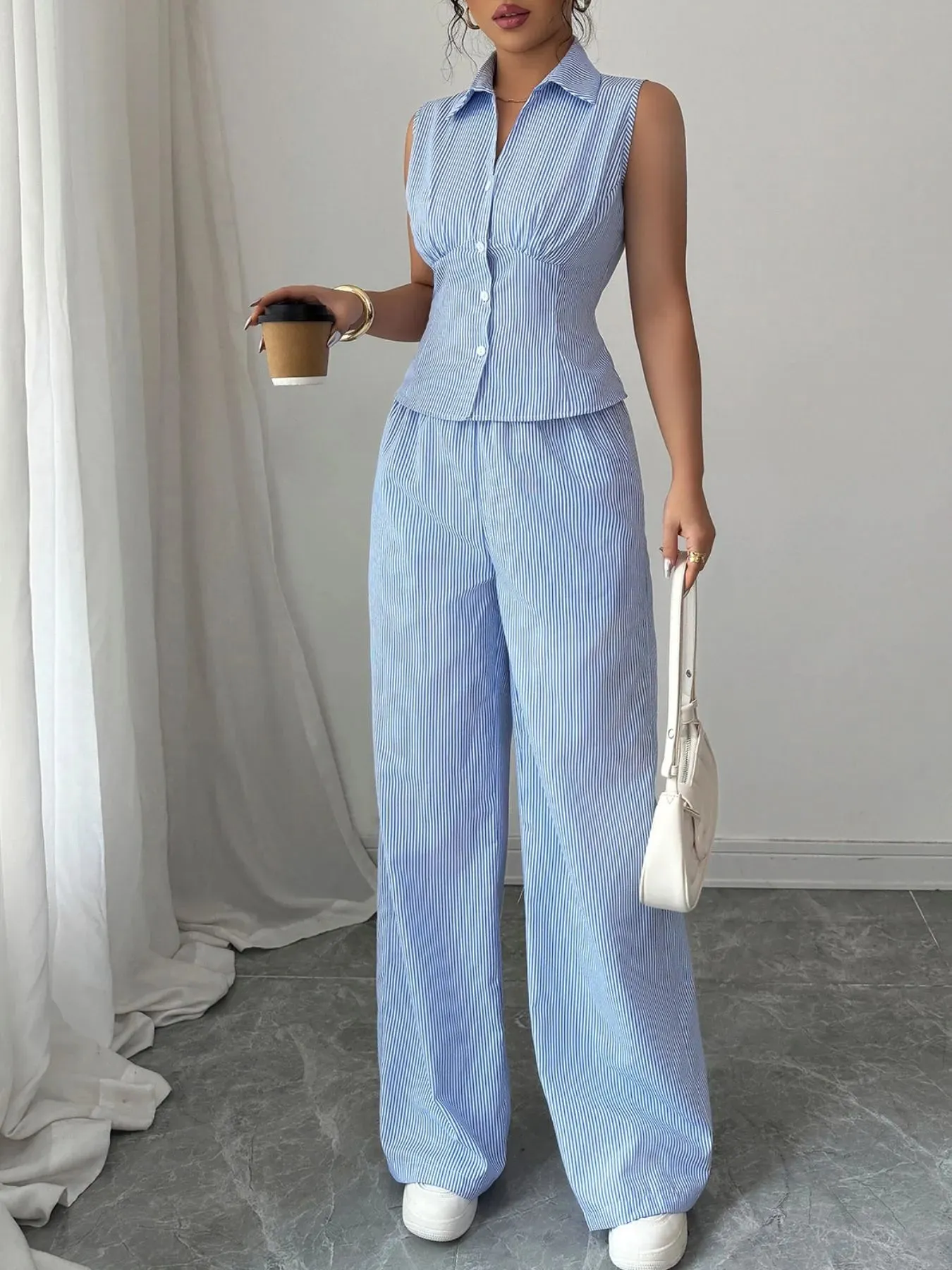 Striped Sleeveless Top and Pants Set sold by Charming Charlie product image thumbnail 2