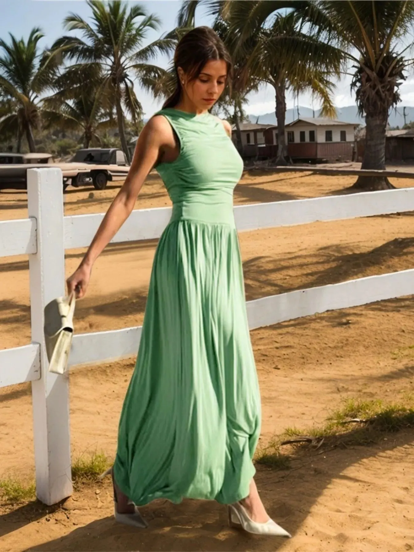 Ruched Sleeveless Maxi Dress sold by Charming Charlie product image thumbnail 5
