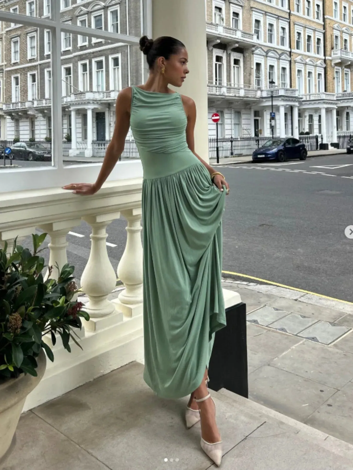 Ruched Sleeveless Maxi Dress sold by Charming Charlie product image thumbnail 3