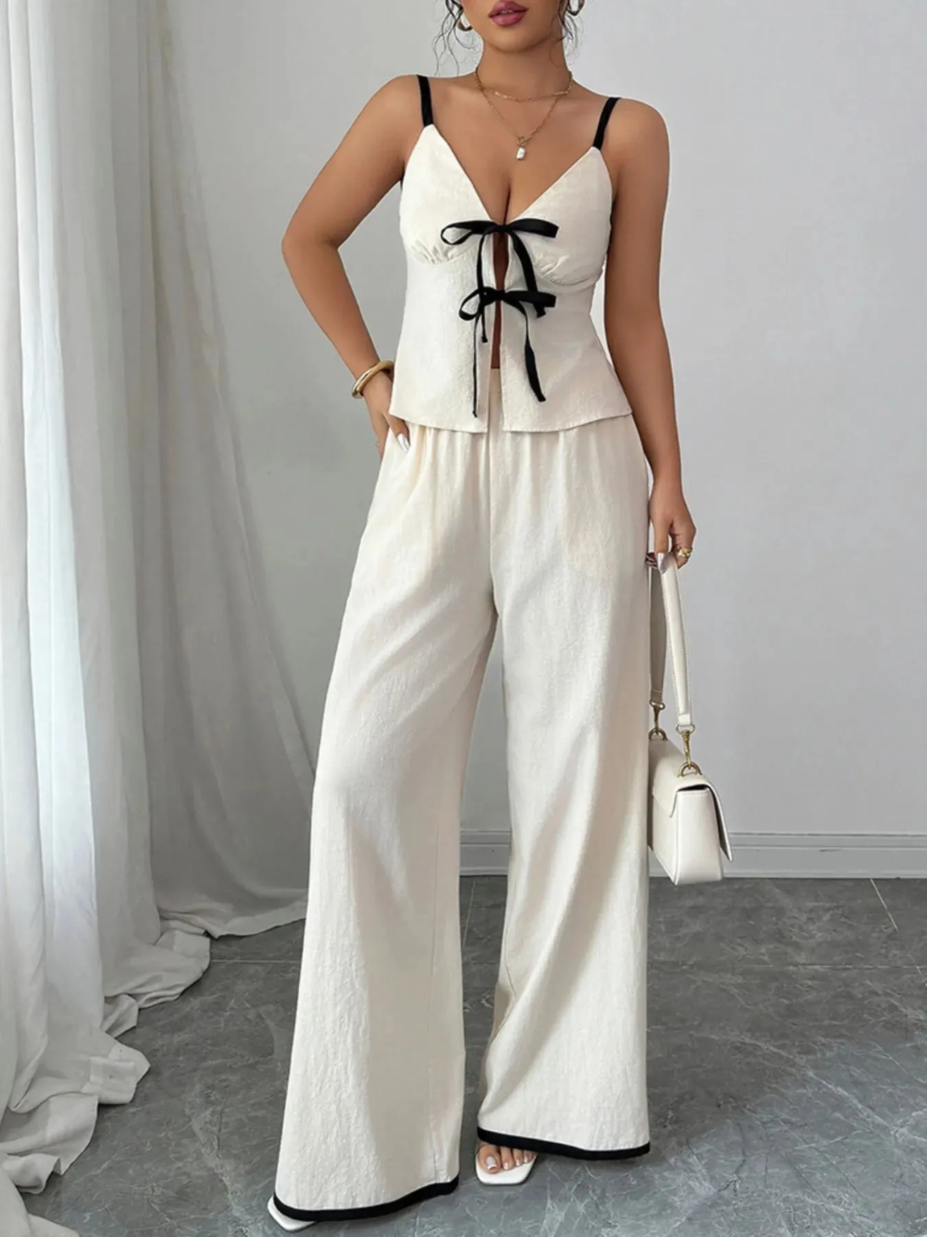 Tie Front Cami and Pants Set sold by Charming Charlie product image thumbnail 3
