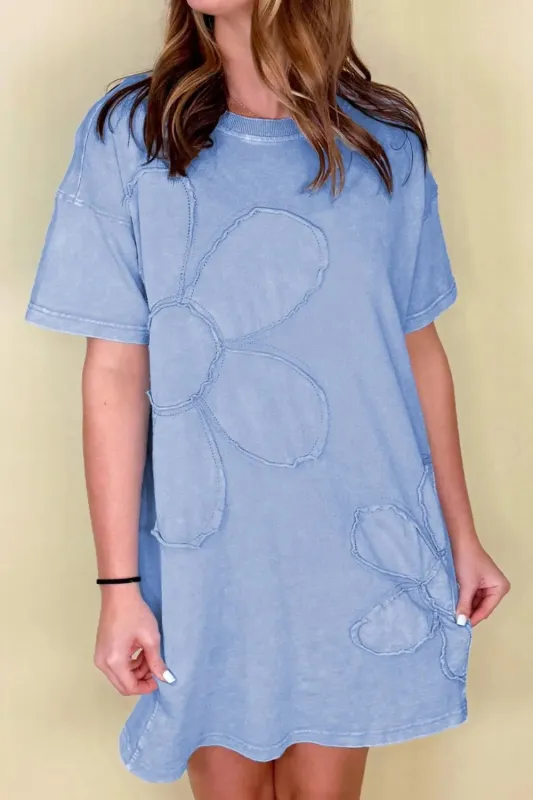 Floral Round Neck Short Sleeve T-Shirt Dress sold by Charming Charlie