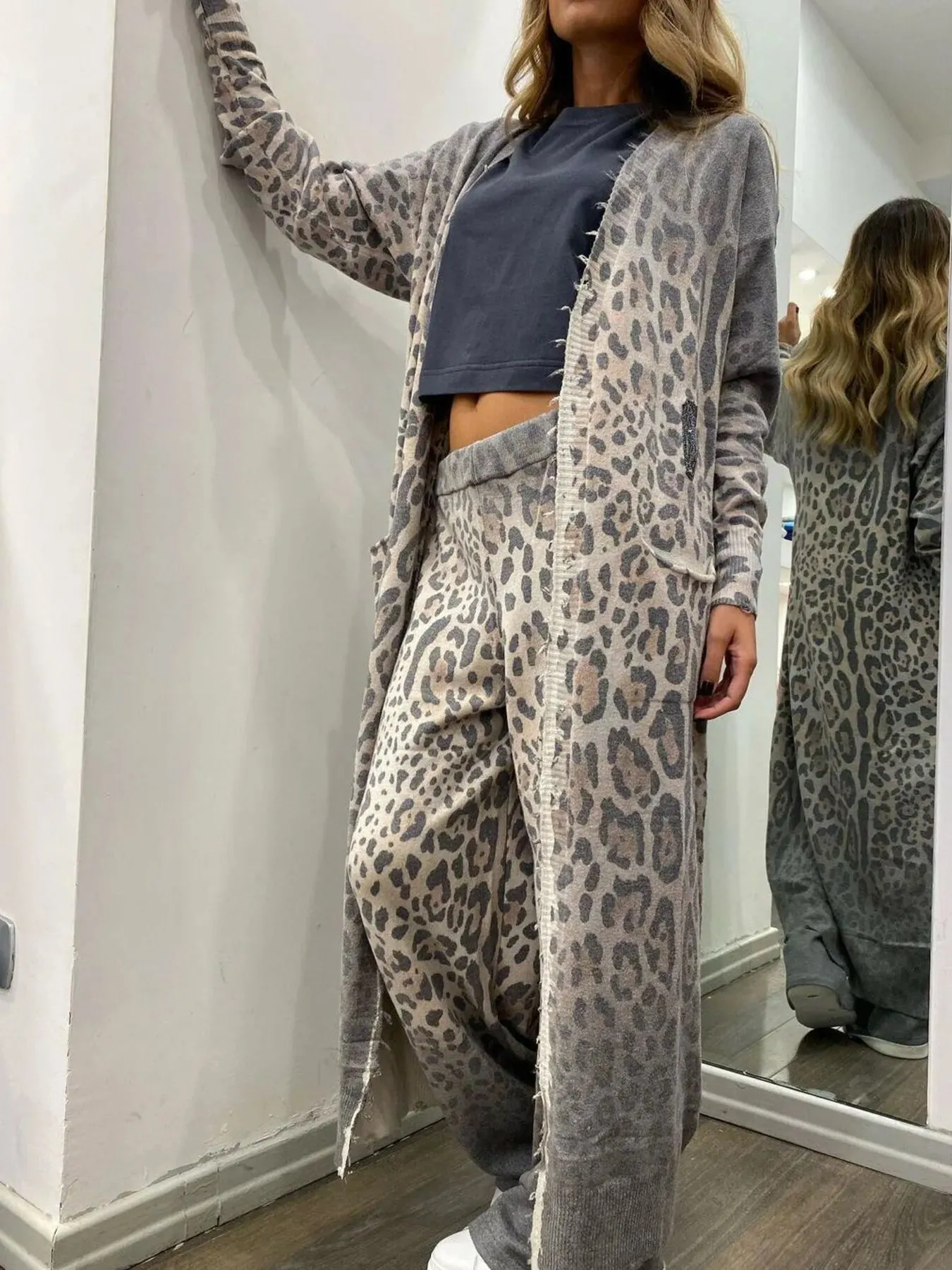 Long Sleeve Longline Outerwear and Pants Set sold by Charming Charlie product image thumbnail 2