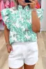 Printed Ruffled Sleeve Button-Up Blouse sold by Charming Charlie