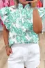 Printed Ruffled Sleeve Button-Up Blouse sold by Charming Charlie