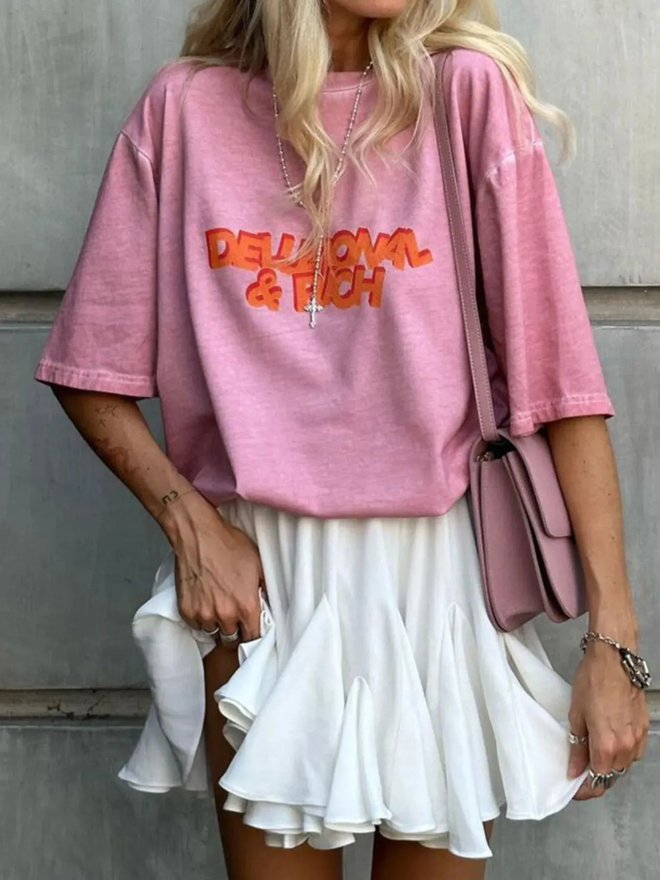 Elastic Waist Ruffled Hem Skirt sold by Charming Charlie product image thumbnail 3