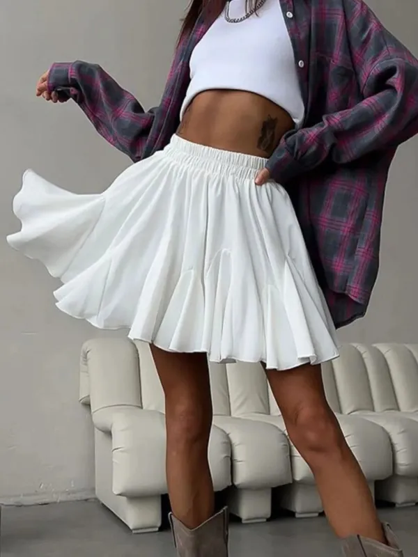 Elastic Waist Ruffled Hem Skirt sold by Charming Charlie
