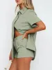 Button Up Short Sleeve Top and Shorts Denim Set sold by Charming Charlie