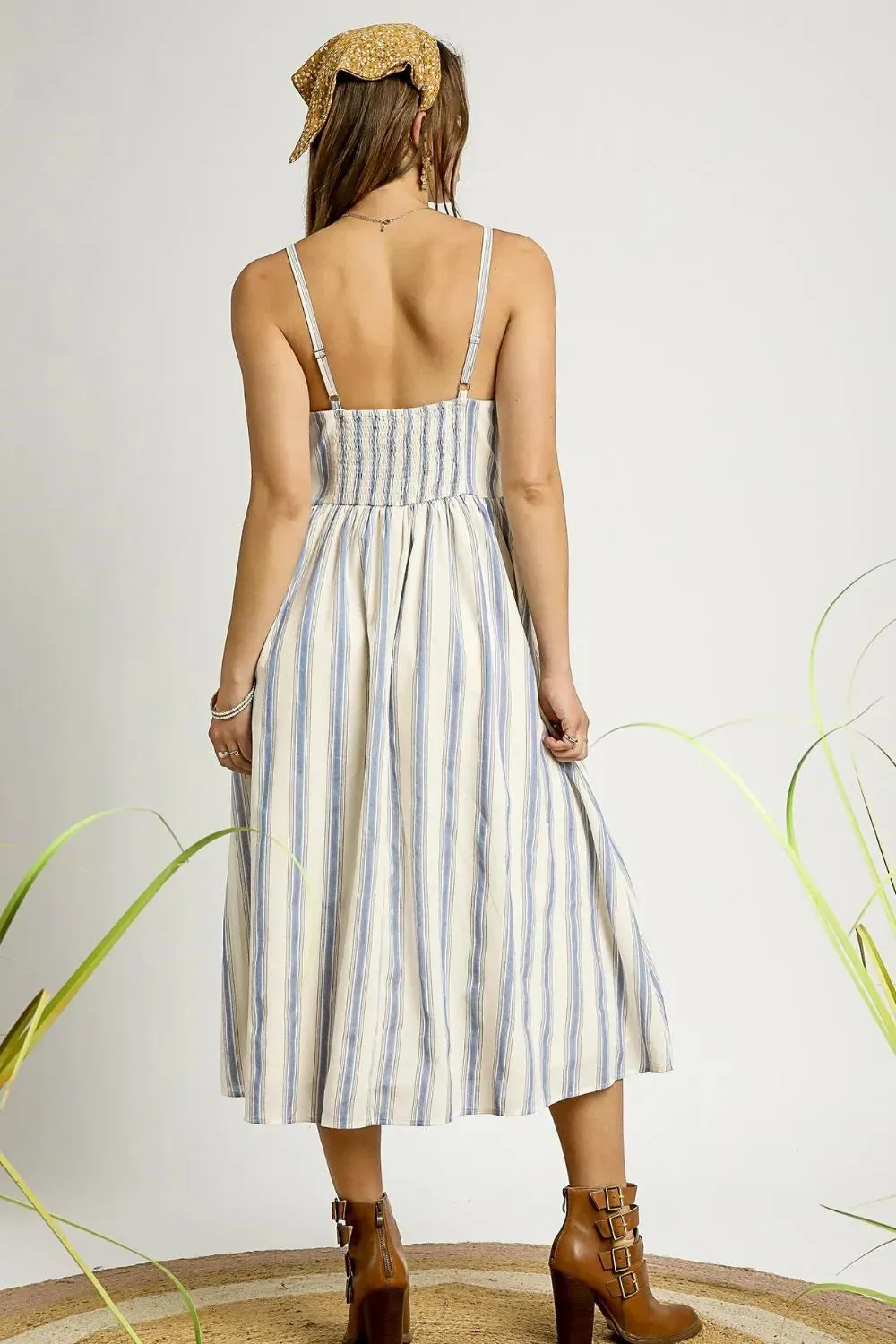 Umgee Striped Colorful Embroidered Trim Cami Dress sold by Charming Charlie product image thumbnail 4