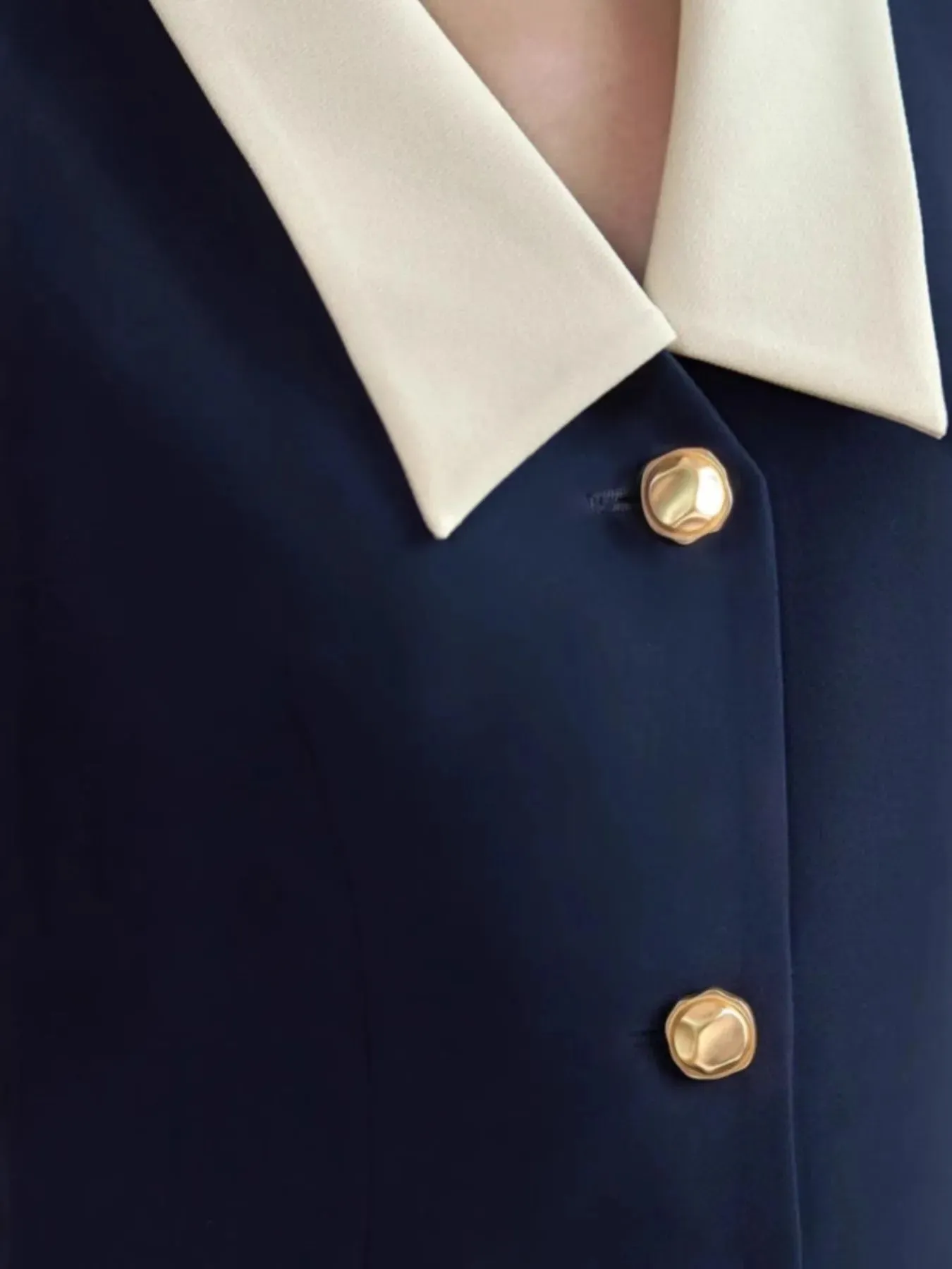 Contrast Collar Button-Front Sleeveless Mini Dress sold by Charming Charlie product image thumbnail 3