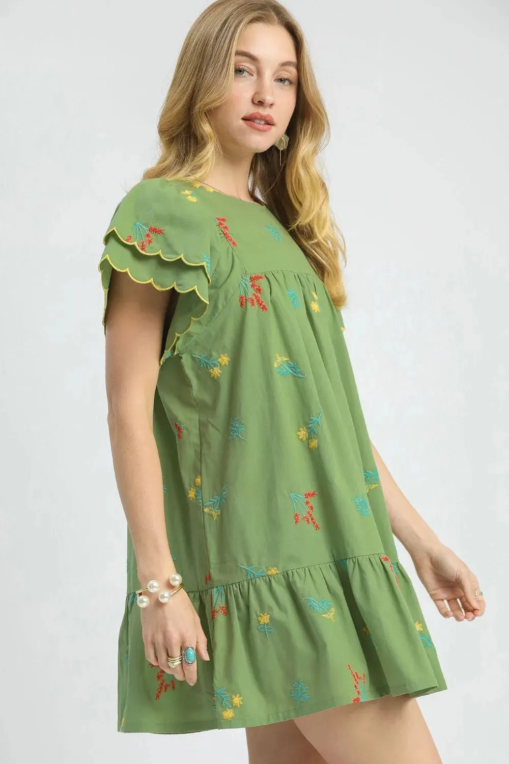 Umgee Floral Embroidered Short Sleeve Mini Dress sold by Charming Charlie product image thumbnail 2