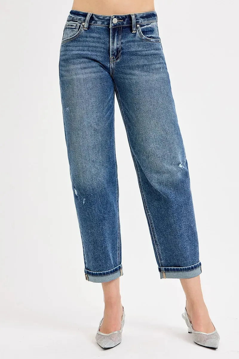 RISEN Full Size Low Rise Crop Boyfriend Jeans Plus Size sold by Charming Charlie product image thumbnail 2