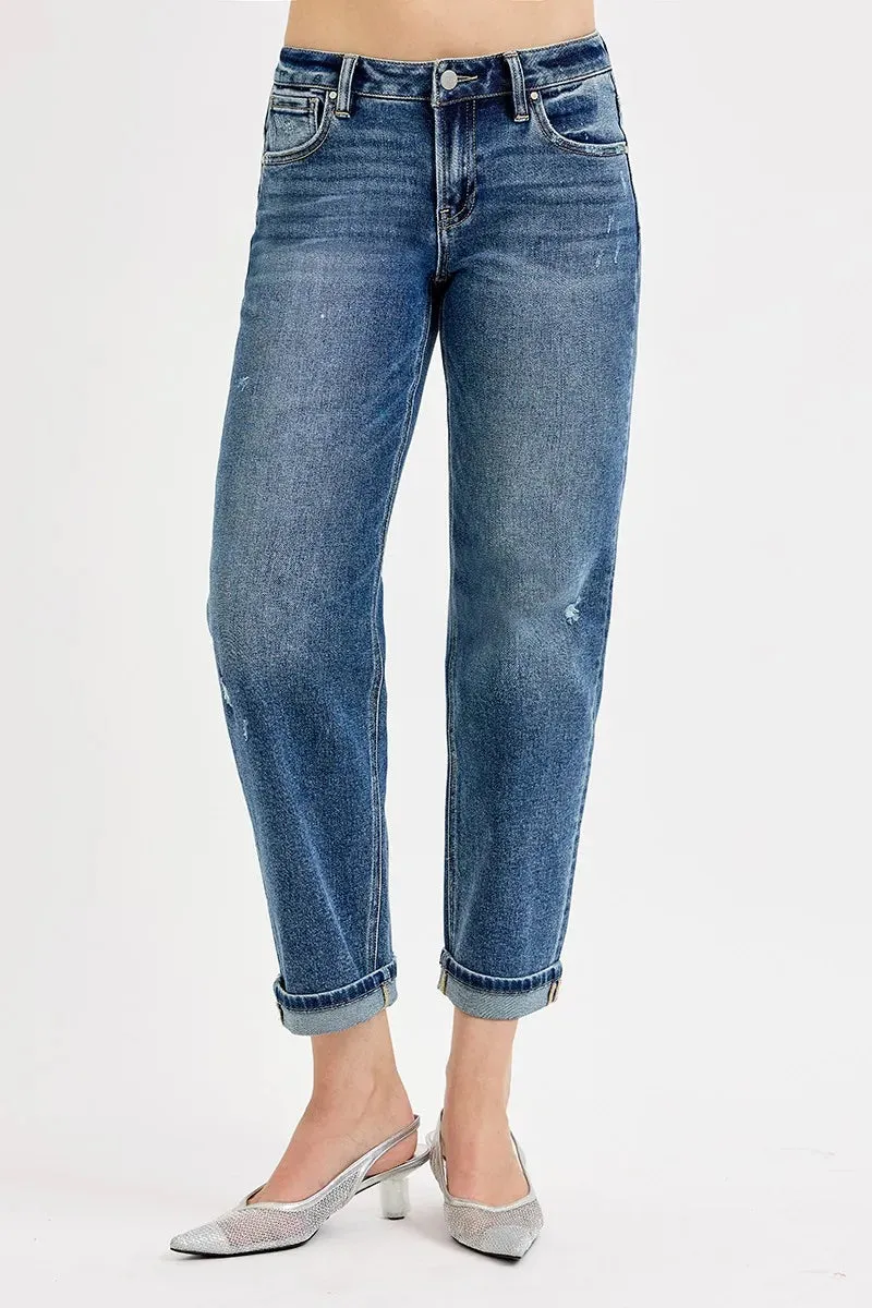 RISEN Full Size Low Rise Crop Boyfriend Jeans Plus Size sold by Charming Charlie product image thumbnail 3