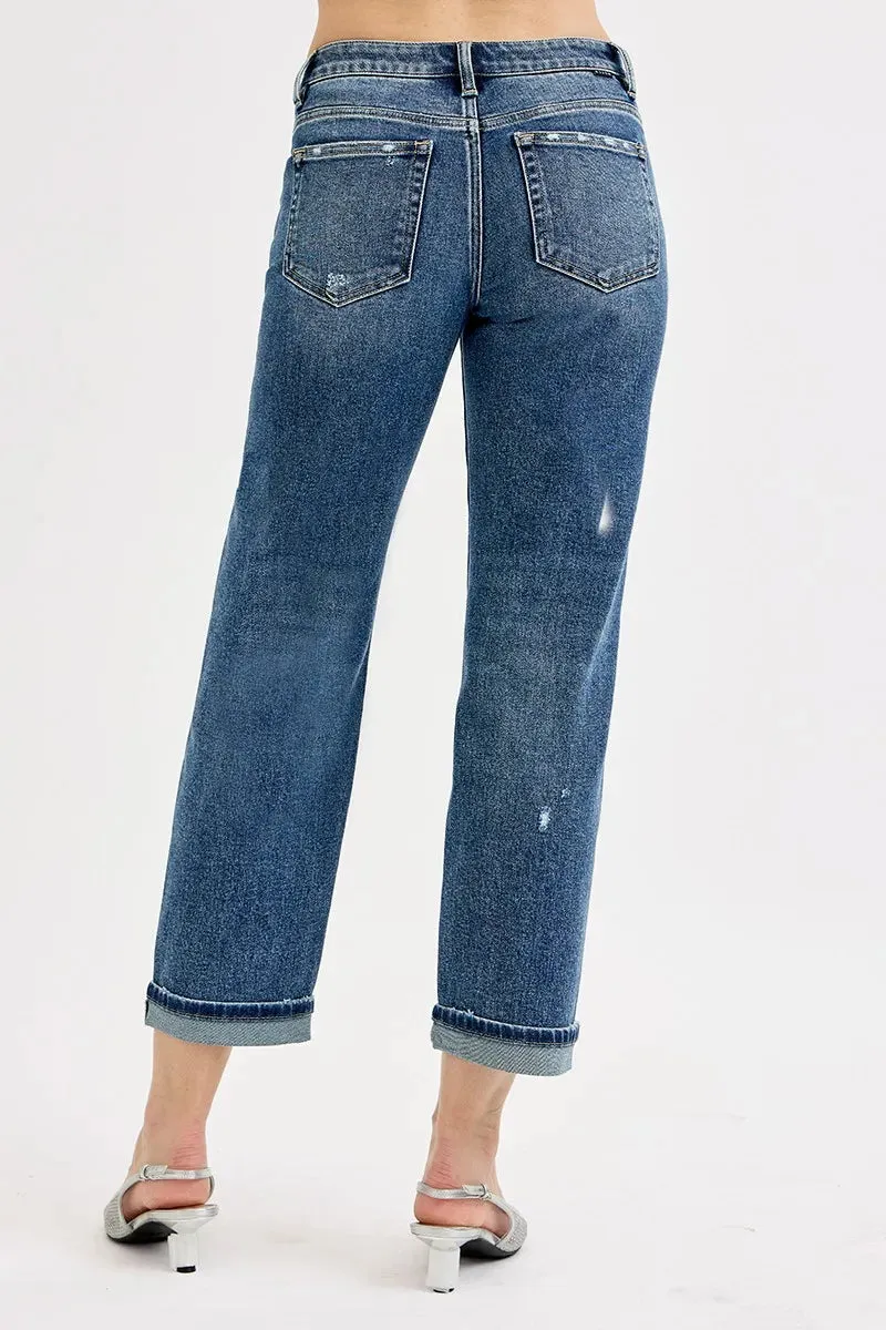 RISEN Full Size Low Rise Crop Boyfriend Jeans Plus Size sold by Charming Charlie product image thumbnail 5