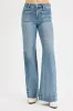 RISEN Full Size High Rise Wide Flare Patch Pocket Jeans Plus Size sold by Charming Charlie