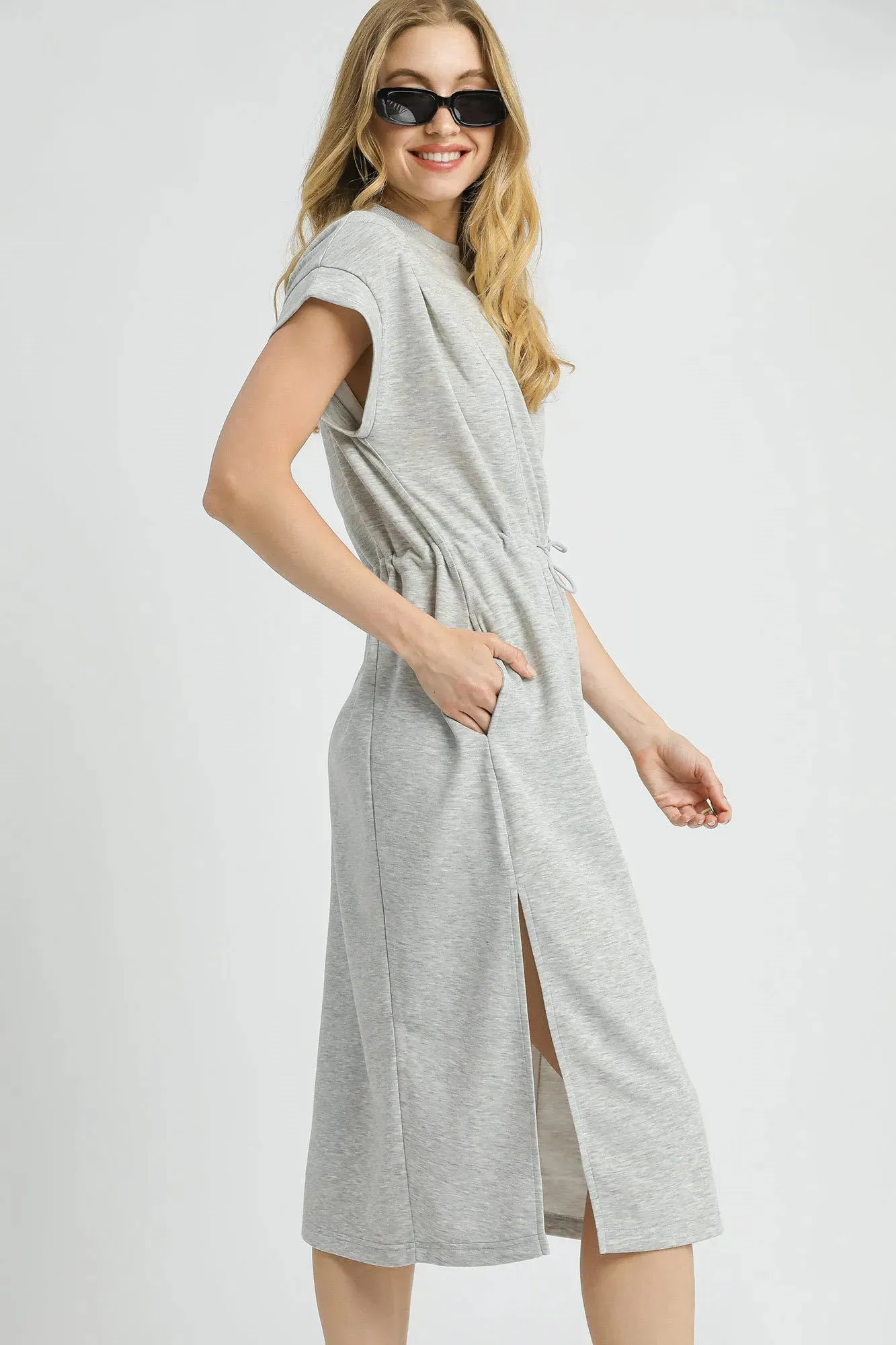 Umgee Side Slit Short Sleeve Midi Tee Dress sold by Charming Charlie product image thumbnail 2
