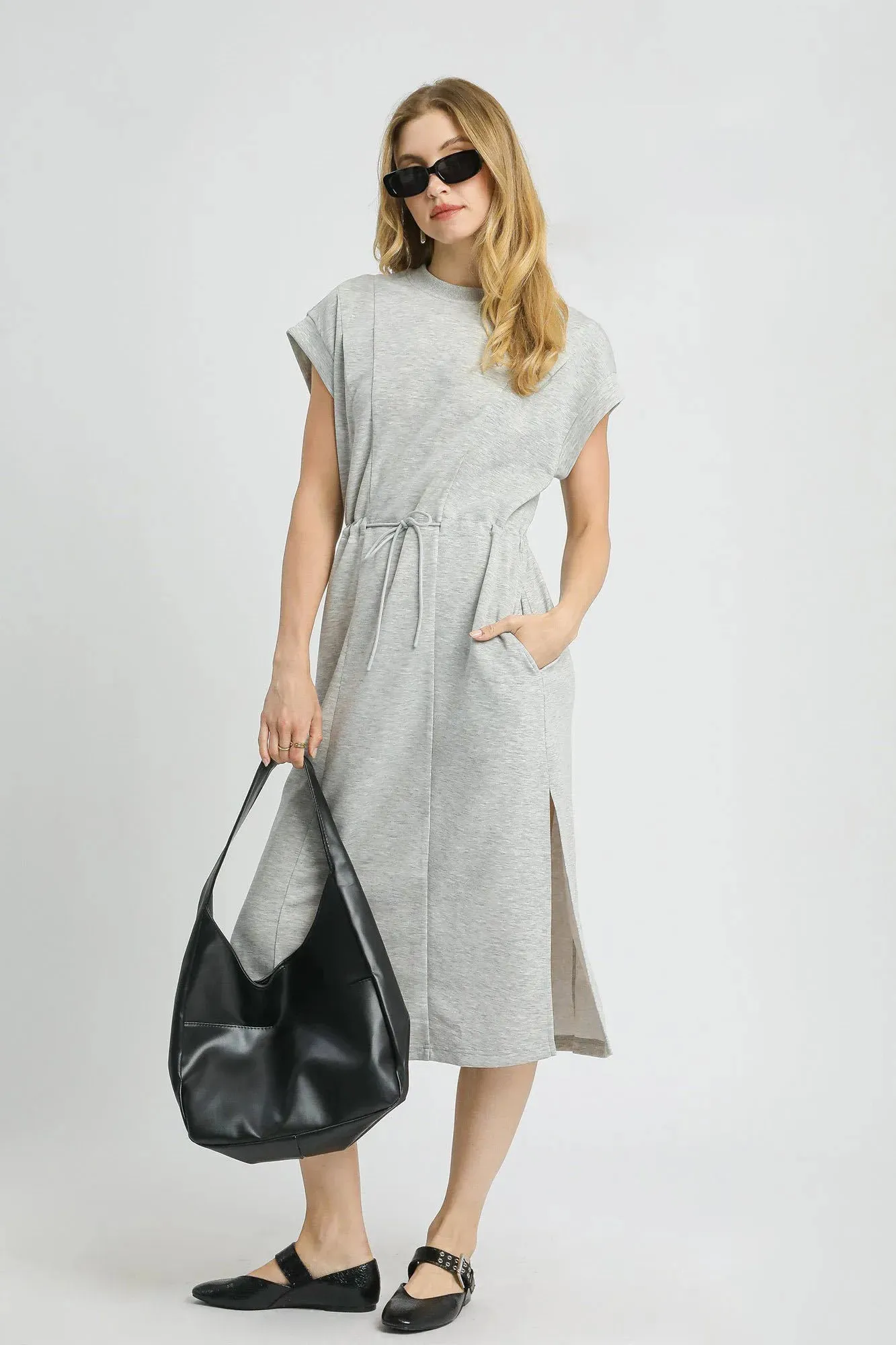 Umgee Side Slit Short Sleeve Midi Tee Dress sold by Charming Charlie