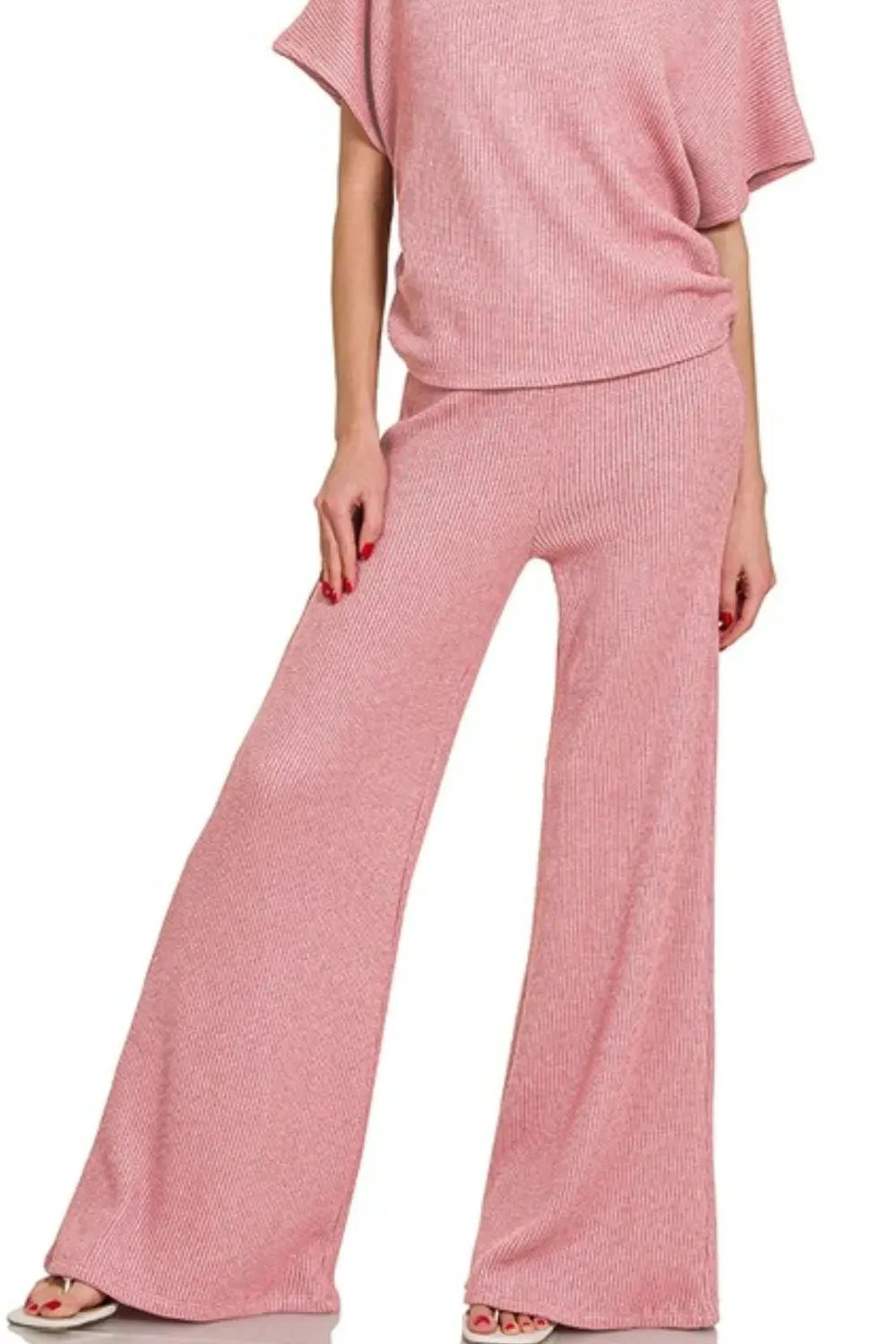 Zenana Sweater Mock Neck Top & Long Pants Set sold by Charming Charlie product image thumbnail 3