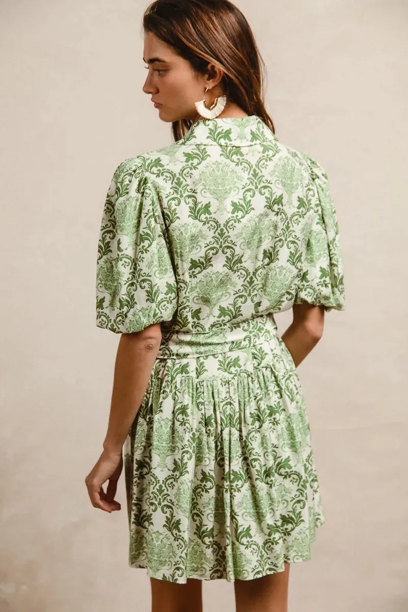 BiBi Tied Floral Short Sleeve Mini Shirt Dress sold by Charming Charlie product image thumbnail 5