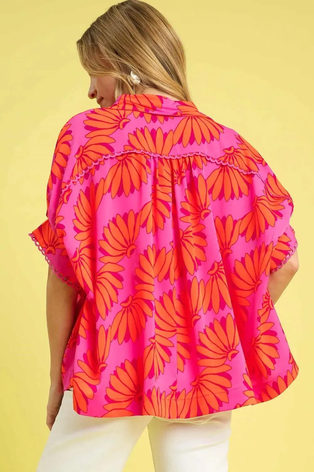 Umgee Printed Button-Up Relaxed Shirt sold by Charming Charlie product image thumbnail 4