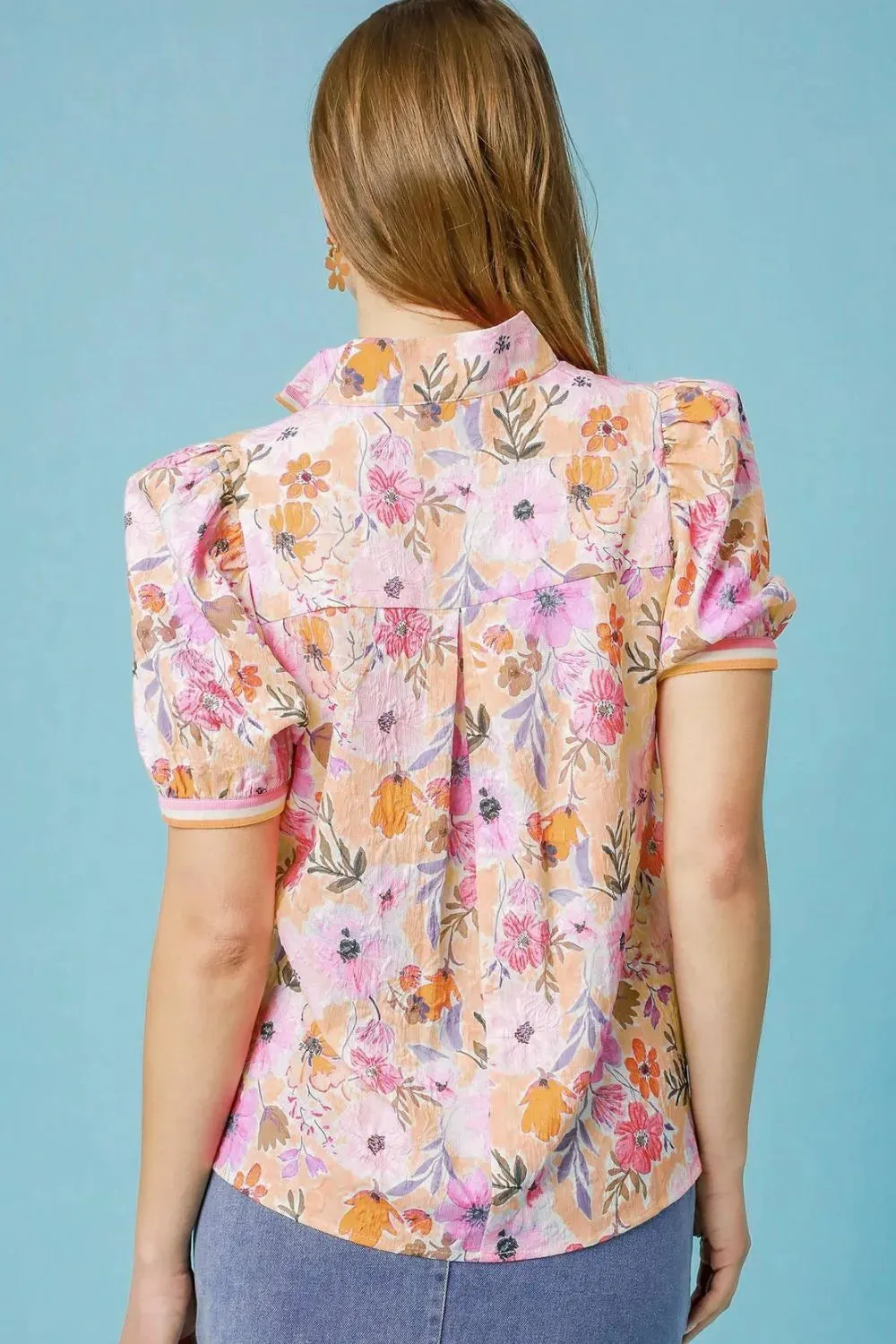 Umgee Floral Print Puff Sleeve Blouse sold by Charming Charlie product image thumbnail 3