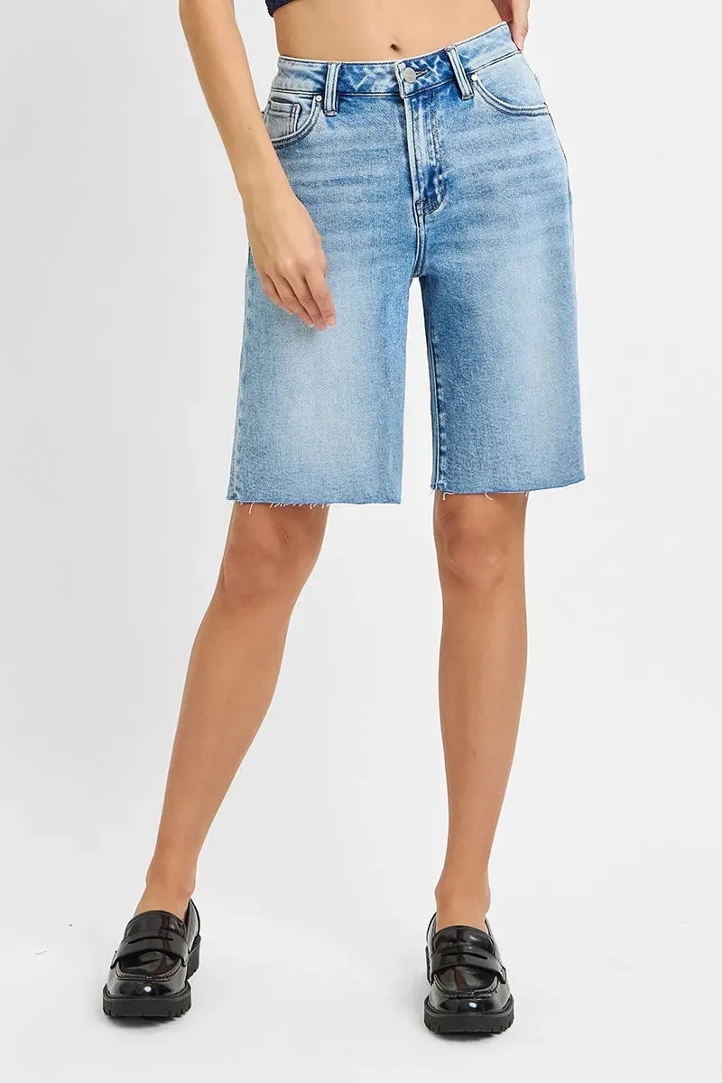 RISEN Full Size High Rise Bermuda Denim Shorts Plus Size sold by Charming Charlie product image thumbnail 4