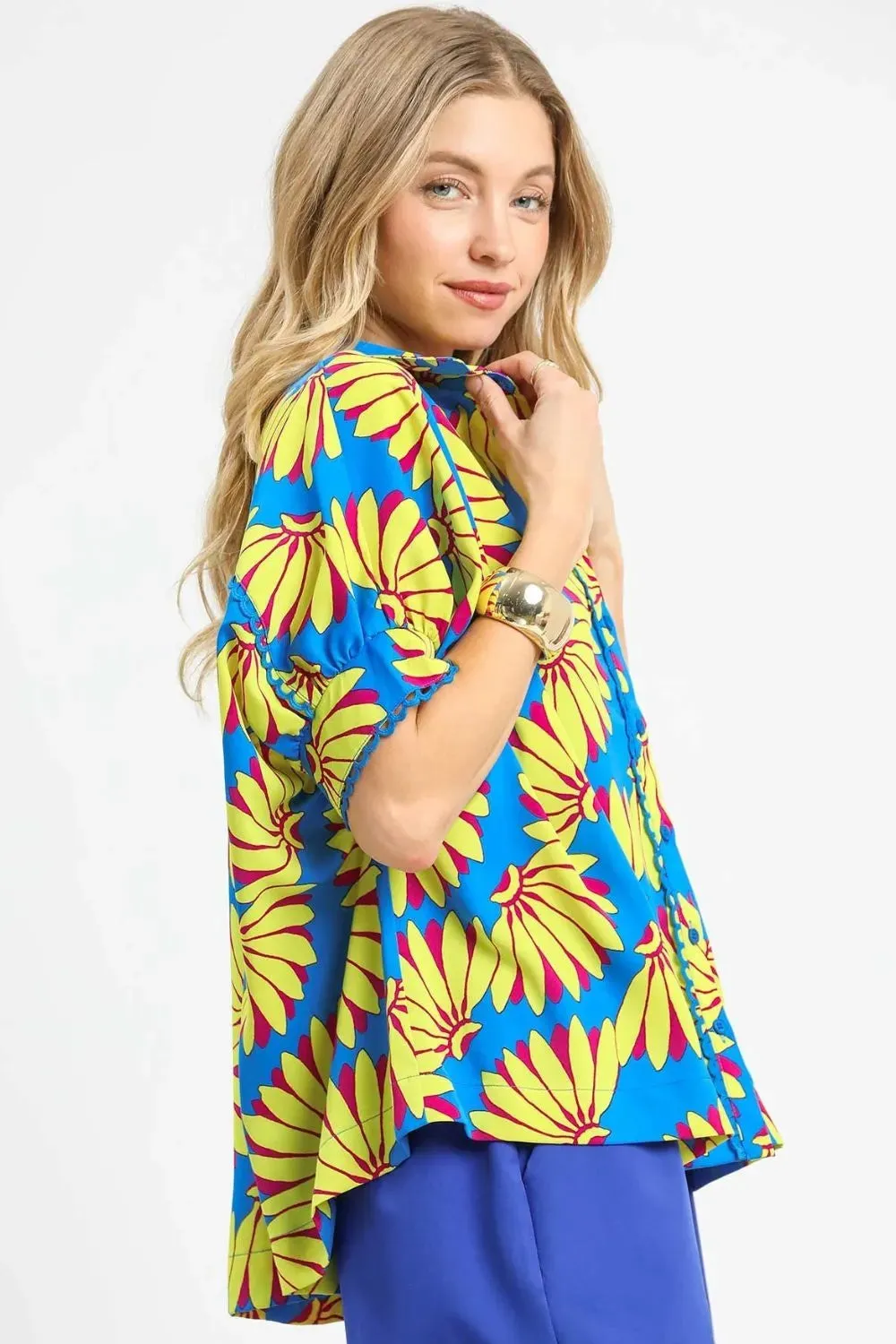 Umgee Printed Button-Up Relaxed Shirt sold by Charming Charlie product image thumbnail 2